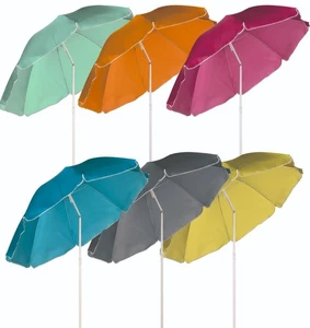 2m Garden Parasol Outdoor Garden Beach Sun Umbrella Adjustable Tilt Patio Shade - Picture 1 of 13