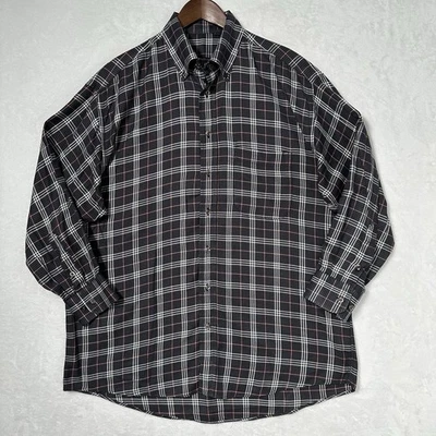 Burberry London Nova Check Plaid Button Down Shirt Black White Pink Men’s Large - Image 1 of 4