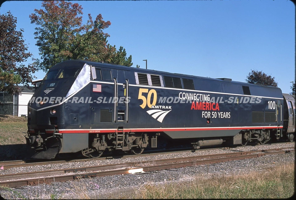Diapositiva original: AMTK Amtrak 100 P42DC 50 aniversario Foto 1 de 1