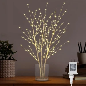 33in Lighted Birch Tree with 180 LED Lights, Twinkling Light Up Tree with Tim... - Picture 1 of 8