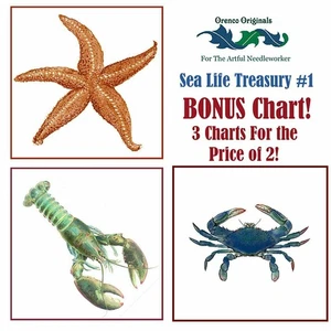 Sea Life Deluxe Treasury #1 -Three Counted Cross Stitch Patterns - Picture 1 of 10