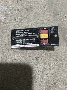 Craftsman 137.215360 4x36” Belt & 6” Disc Sander Power Switch - Picture 1 of 1