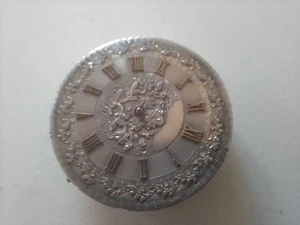 Pocket Watch Movement silver colour dial 36mm diameter spares repair - Picture 1 of 9