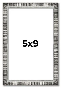 5x9 Frame Silver Picture Frame Complete Modern Photo Frame UV Acrylic, Acid Free - Imagen 1 de 10