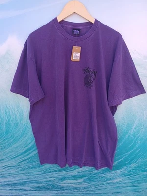 Stussy XXL NWT  Peace Hand Purple Pigment Dyed Tee #0492 - Image 1 of 3