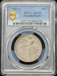 1915 S Classic Commemorative Pacific Exposition PCGS AU-55 Panama-Pacific - Picture 1 of 3