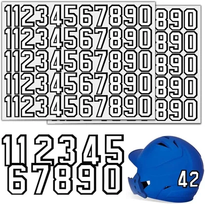110PCS Helmet Numbers Self Adhesive Sports Number Football Helmet Stickers, Wate - Image 1 of 4