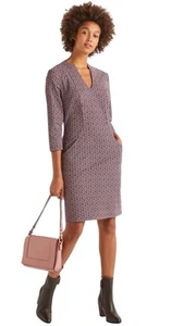 Vestido Boden Fig Sweet Petal Elizabeth Bolsillo Cuello en V Talla 12L - Imagen 1 de 11