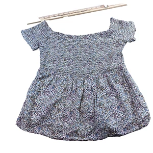 OLD NAVY Women’s Size Medium blue Empire Waist Babydoll Top smocked elastic - Picture 1 of 11
