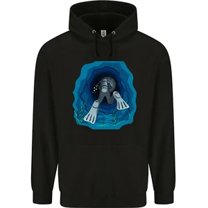 3D Scuba Diver Diving Childrens Kids Hoodie - Picture 1 of 84