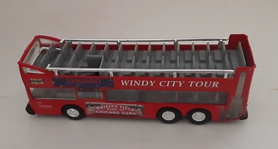Chicago Windy City Double Decker Tour Bus Convertible Pull Back Works Great NICE - Image 1 of 4