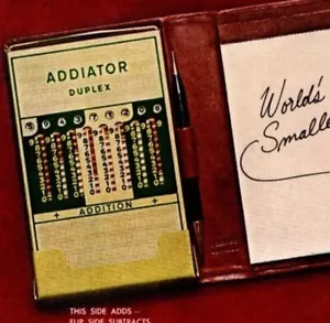 Addiator Pocket Adding Machine Vintage Taschenrechner 1962 Print Ad - Bild 1 von 2