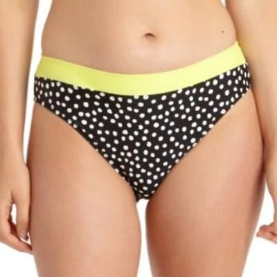 Parte inferior de bikini California Waves para mujer negra a lunares grande Foto 1 de 4