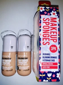 2-Revlon ColorStay Light Cover Liquid Foundation 1 Fl Oz 200 Nude & Blender Pk - Picture 1 of 2