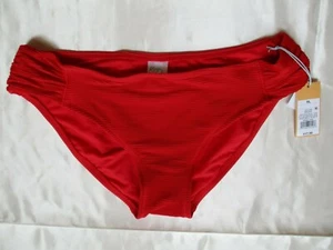 Kona Sol Size XL Womens Medium Coverage Rib Tabbed Bikini Bottom Only Red NWT - Picture 1 of 5