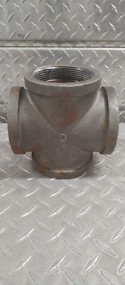 3" FNPT Threaded Cast Iron Cross 3" 4-Way Fitting  - Image 1 of 3