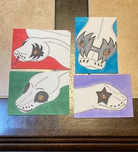 ACEO ATC 2.5 x 3.5" original art card set paintings KISS band Gene Simmons 17 - Picture 1 of 1