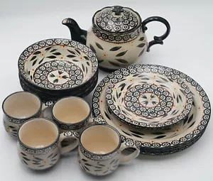 Temp-Tations Old World schwarz Speise-/Salatteller, Müslischale, Becher, Teekanne *AUSWAHL* - Bild 1 von 22