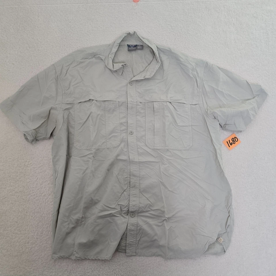 White Sierra Shirt Button Down Short Sleeve Collar Outdoor Vented Pockets READ - Image 1 of 4