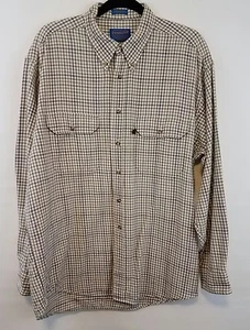 Mens Pendleton Cotton Button Down Shirt USA Size L Large Plaid - Picture 1 of 6