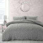 Alini Quilted Floral Pinsonic Duvet Cover & Pillowcase Set Pink Grey Black