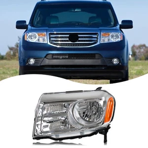 Headlight For Honda Pilot 2012-2015 Chrome Housing Front Lamp Left Side Assembly - Picture 1 of 2
