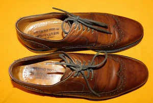 ORTIGNI 1930 LIGHT BROWN MADE IN ITALY WING TIP LACE UP LEATHER SHOES SIZE 8. - Picture 1 of 8