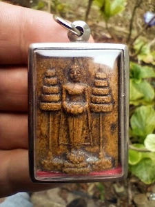 ECHTER doppelseitiger Mönch Thai Buddha Amulett Anhänger THIALAND BUDDHIST Z93 - Bild 1 von 5