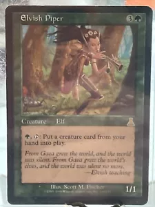 MTG -ELVISH PIPER- RARE NON FOIL URZAS DESTINY LIGHT PLAY - Picture 1 of 2