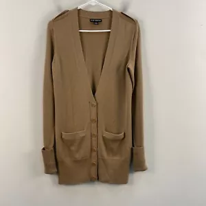 Club Monaco Womens Small Sweater Cardigan Wool Brown Button V-Neck Grandpa - Picture 1 of 16