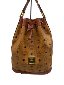 MCM Shoulder Bag Leather Beige Brown Vicetos - Picture 1 of 6