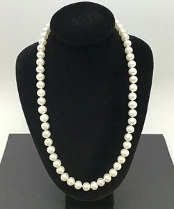 16 in Cultured 7mm Pearl Necklace w/ 14kt gold clasp - Picture 1 of 8
