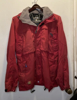 Descente DNA RSN Bright Cobalt Red Nylon Winter Ski Parka Jacket Mens M Vintage - Image 1 of 4