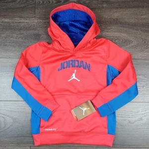 Jordan Boy's Therma-Fit Red & Blue Pullover Hoodie Kids Youth Size 6 Medium - Picture 1 of 6