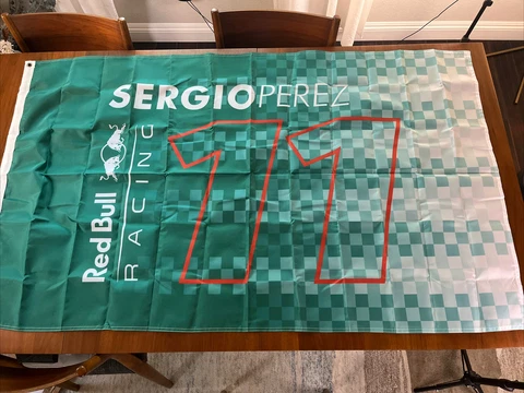 Sergio Perez Red Bull Racing F1 Large Flag Garage Authentic 58in x 35in RARE Cover