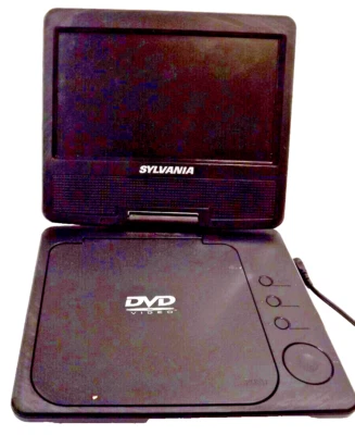 Sylvania SDVD7015 Portable DVD Player 7"Swivel Screen No Charging Cord Blk Works - Image 1 of 4