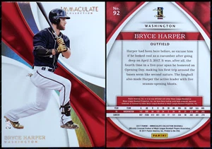 2017 PANINI IMMACULATE 92 BRYCE HARPER GOLD PARALLEL SSP 2/5 - Picture 1 of 3
