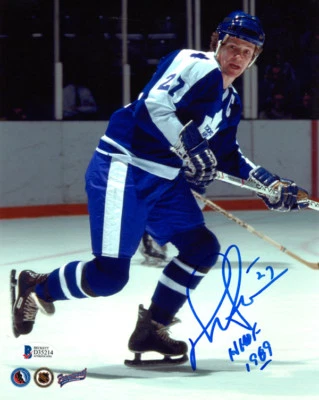 FOTO 8x10 firmada por Darryl Sittler + patio 89 hojas de arce de Toronto leyenda beckett bas Foto 1 de 2
