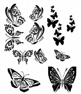 STENCILS CRAFTS TEMPLATES SCRAPBOOKING BUTTERFLY COLLECTION 2 STENCIL MYLAR - Picture 1 of 1