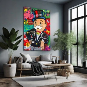 Monopoly Man Bansky Wall Art Canvas Unframed Print Art - Picture 1 of 4