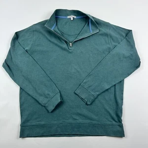 Pullover Peter Millar Crown Para Hombre XL 1/4 Cremallera Algodón Golf Informal Verde MF15K40 - Imagen 1 de 7