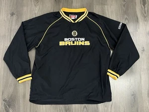 Boston Bruins Jacket XL Black Pullover CCM NHL Windbreaker Hockey - Picture 1 of 7