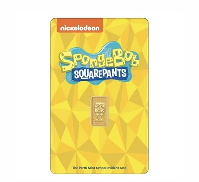Perth Mint SpongeBob SquarePants 1g 0.9999 Coloured Gold Minted Bar - Image 1 of 4