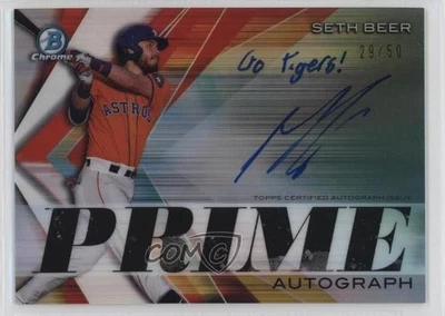 2019 Bowman Chrome Prime Chrome Signatures /50 Seth Beer #PCS-SB Auto - Image 1 of 2