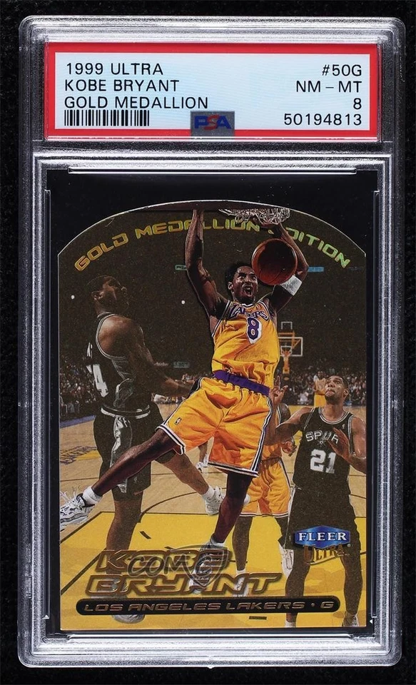 1999-00 Fleer Ultra Gold Medallion Edition Kobe Bryant #50G PSA 8 HOF - Image 1 of 2