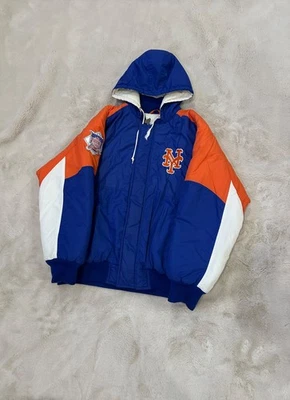 Vintage 1990's MLB Apex One New York Mets Jacket With Hood Size Medium - Image 1 of 4