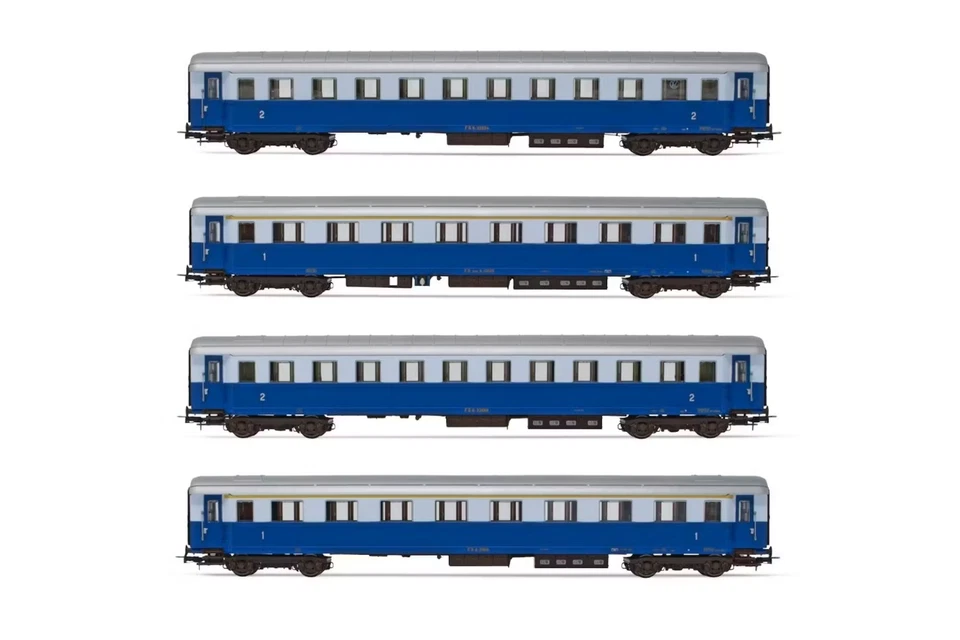 HR4324 Rivarossi Set Train Blue 4 Coaches Type 46 Livery Blue Celeste FS - Image 1 of 1