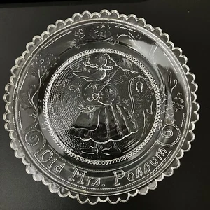 Old Mrs Possum Thornton Burgess Woodland Animal Art Glass Pairpoint Cup Plate - Picture 1 of 8