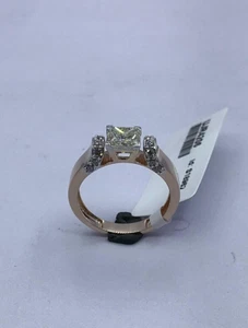 Rose Gold Plated 925 Sterling Silver Moissanite Solitaire women Engagement Ring - Picture 1 of 2