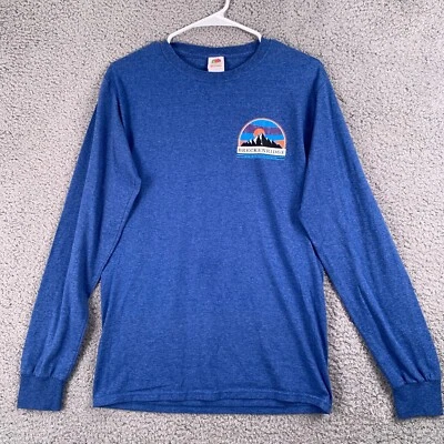 Breckenridge Colorado 长袖 T 恤男女通用小号蓝色圆领标志 — 第 1/4 张图片